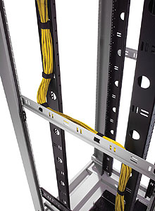 Vertical Mounting-Rails Double as Cable Management